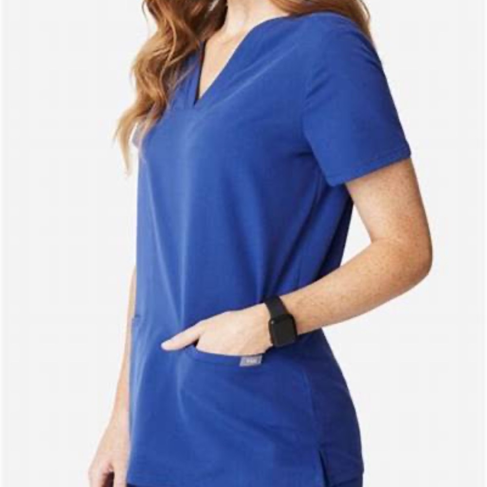 Figs Denim Casma Scrub Top Size Small